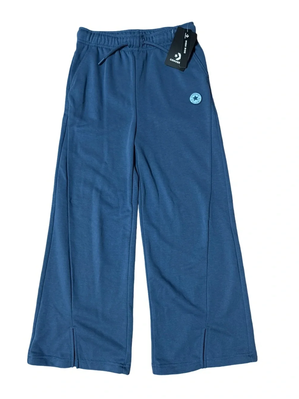 Converse Navy Wide Leg Sweatpants Large Light Blue Star Patch
